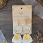 White and Gold Everest Around The Globe Dangle Earrings