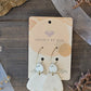 White and Gold Everest Oval Dangle Earrings