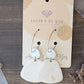 White and Gold Everest Oval Dangle Earrings