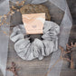 Medium Light Grey/Dark grey and silver Print Scrunchie