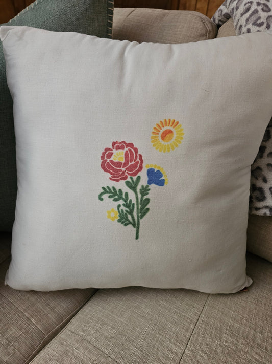 Hand Drawn and Pressed Custom Pillow