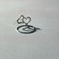 It’s Love Double Heart .925 Sterling Silver Hand Carved Ring Size 7