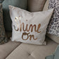 2 Pillow “Shine On” Set in White with Gold Vinyl