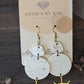 White and Gold Everest Fancy Eyes Dangle Earrings