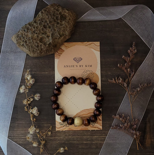 Unisex Wood Bead Concentration Bracelet