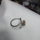 Custom Made Argentium Silver and 8mm Round Champaign CZ
