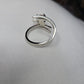 Custom Made Argentium Silver and 8mm Round Champaign CZ
